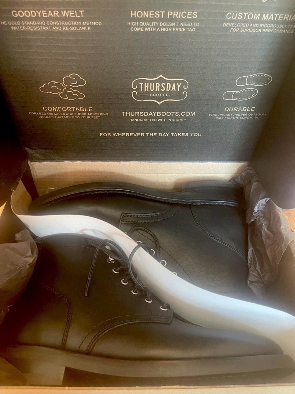Thursday Boot Company President - Black Matte - Size 10 Goodyear Welt New In Box